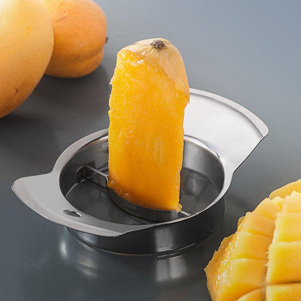 1pcs Stainless Steel Mango Cutter Mango Corer Remover Fruit Peeler Chopper Mango Cutter Pitter Slicer Kitchen Tool