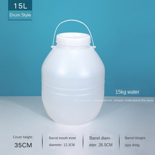 Seau en plastique translucide avec poignée et couvercle, conteneur de stockage des aliments, de l'eau et des céréales, organisateur de cuisine domestique wj51953: 15L-C