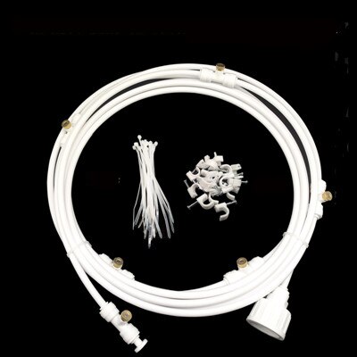 L306 6m slangar 6 st dimma sprinkler utomhus trädgård dimma kylsystem dimmunstycke sprinkler vatten kit system: 0.1mm munstycken vita