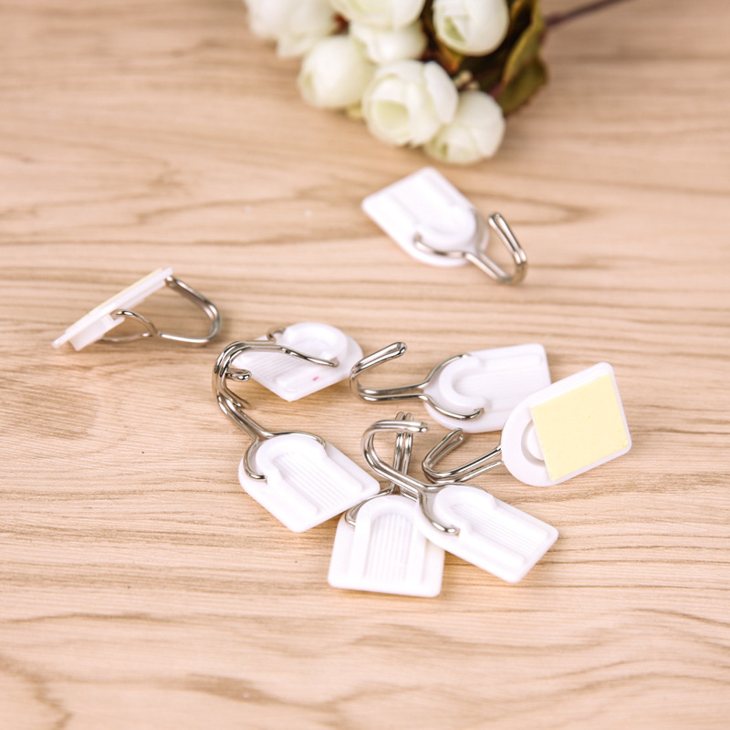 6PCS Strong Adhesive Self Bathroom Kitchen Hooks for Hanging Adhesive Hooks Stick On Wall Hanging Door Towel Holder Wall Hanger