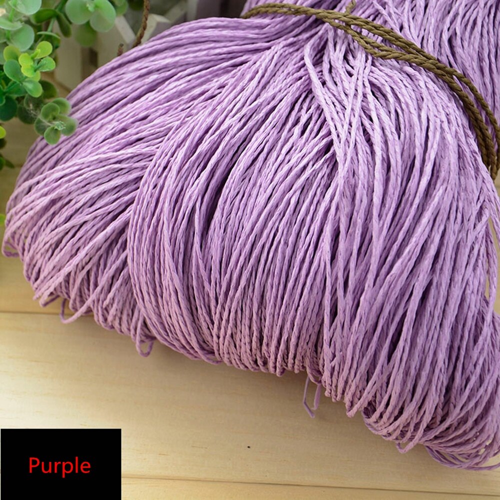 500G Raffia Stro Garen Handgemaakte Breien Hoed Haken Garen Handcrafts Materiaal: Purple