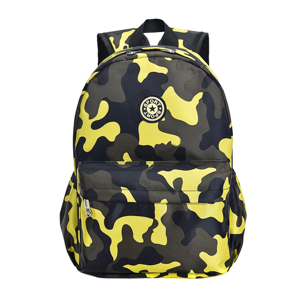 Classic Camouflage Printing Kinderen Tas Persoonlijkheid Rugzakken Schooltassen Kids Mini Schooltas Voor 1-3 Leeftijden escolar: yellow B