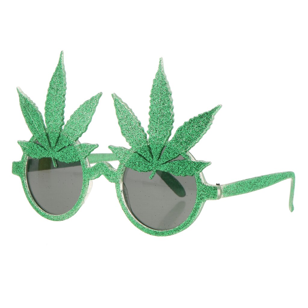 Novedad, gafas de sol de , gafas de sol con hoja de arce verde brillante