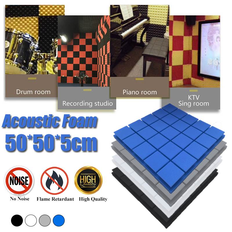 50x50x5cm Acoustic Foams Soundproof Foam Panels Absorption Sponge for Recording Studios Drum Room Wedge Tiles Polyurethane Foam