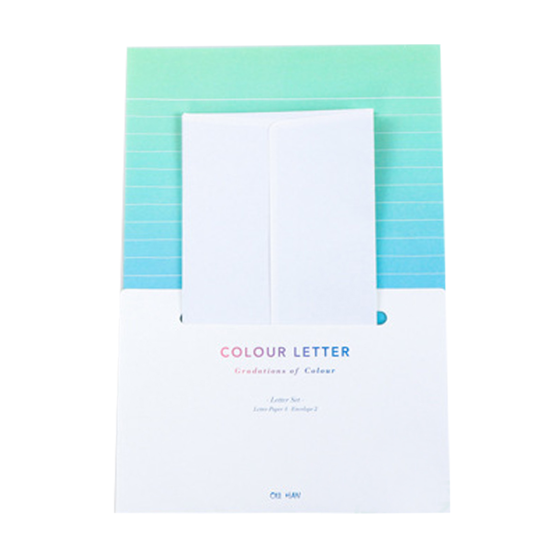 FangNymph Kawaii dégradé enveloppes mignon écriture papier ensemble de lettres pour enfants fournitures scolaires étudiant fournitures scolaires: green
