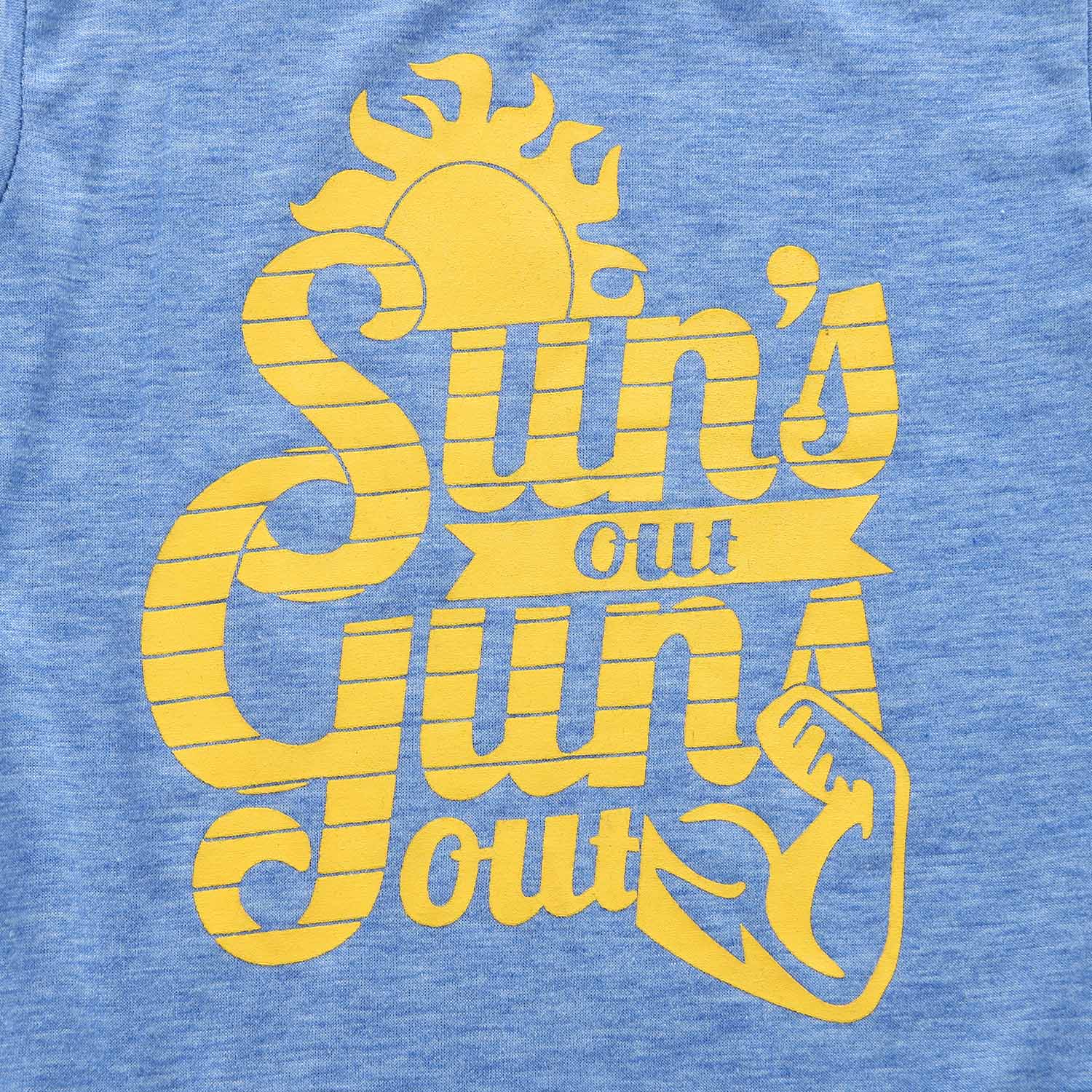 Sun guns s para fora armas para fora impressão tanque superior para meninos