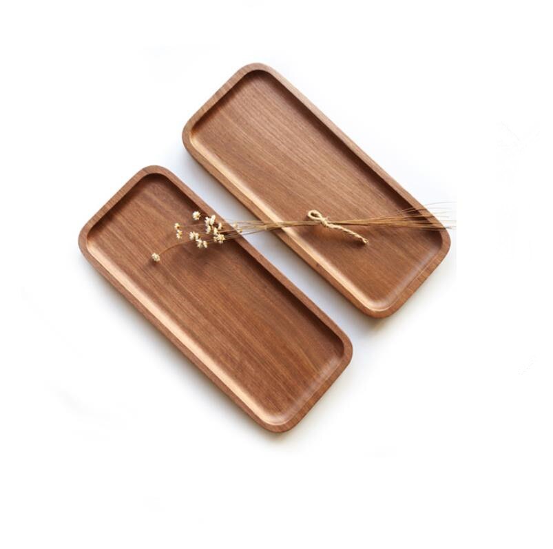 Round Retangle Oval Shape Walnut Wood Pan Plate Fruit Dishes Saucer Tea Tray Dessert Dinner Bread Wood Plates