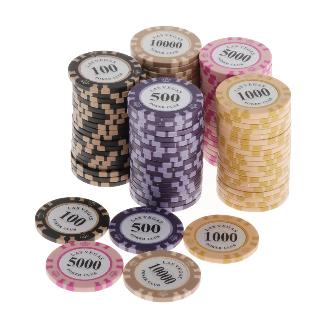 100Pc Professionele Casino Poker Set Klei Composiet Chips Voor Speelkaarten Texas Hold&#39;em Blackjack &amp; Casino Games Las Vegas