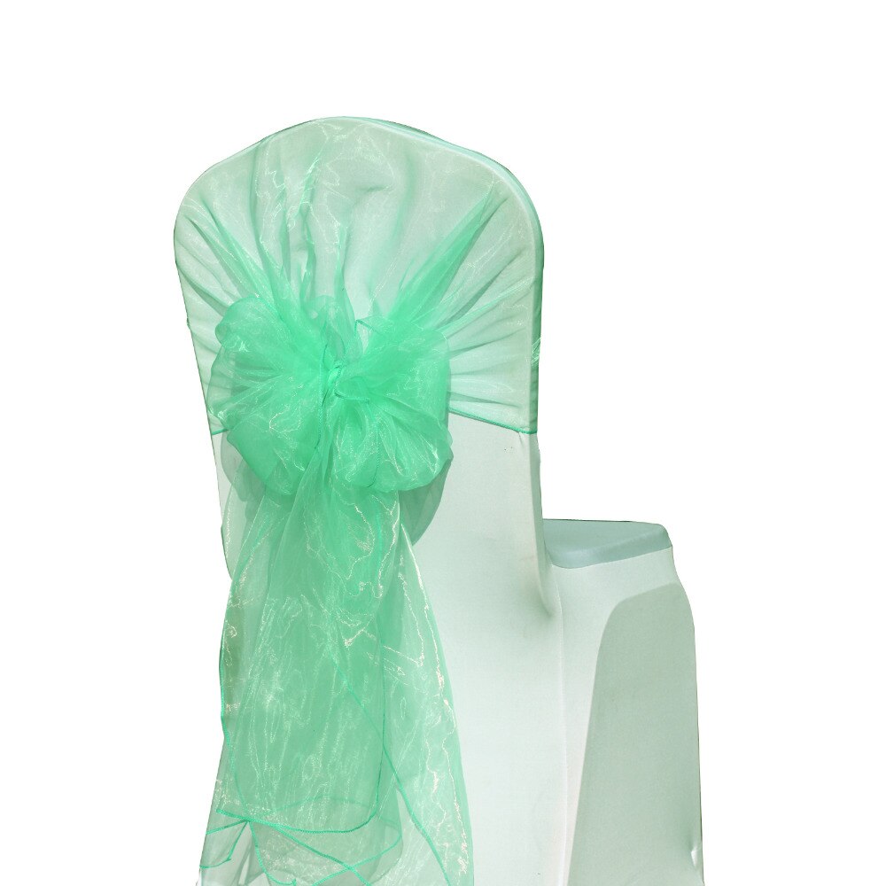 Cinta de Organza para silla, lazos para boda, , decoración de banquete de Navidad, tejido puro de Organza, 65x275 cm, 1 pieza/bolsa