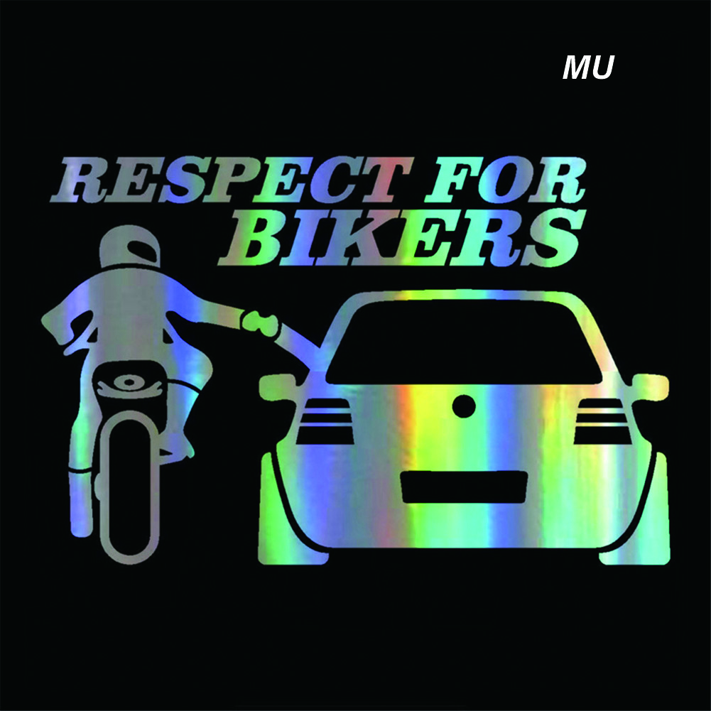 Respect Biker Sticker voor op auto motorfiets vinyl 3D stickers motorfiets vinyl 3D stickers en stickers motorfiets accessoires: YELLOW