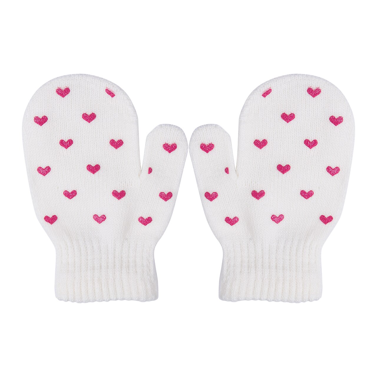 Kinderen Print Solid Winter Handschoenen Kids Leuke Baby Breien Warme Zachte Ster Hart Handschoenen Jongens Meisjes Snoep Kleuren Wanten Unisex: white Hearts