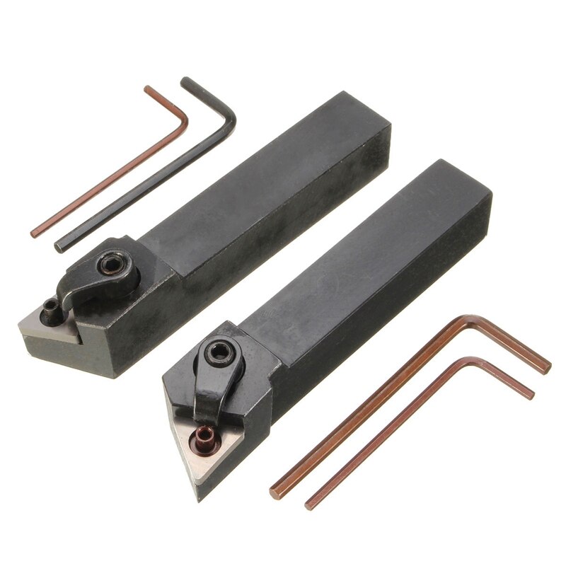 2Pcs Mtjnl1616H16 Mtjnr1616H16 Drehmaschine Drehen Werkzeug Halter 16X100Mm Für Tnmg Einfügen Kit 4 Schlüssel + 2 Langweilig Bar Set