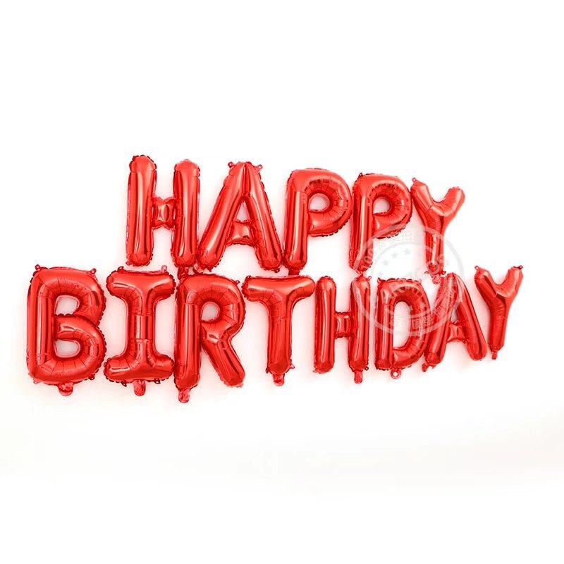 Ballons pour anniversaire, 13 pièces, lettres Happy Birthday, 16 pouces, décorations pour fête en aluminium, Rose or, argent, noir, fournitures de: slim red