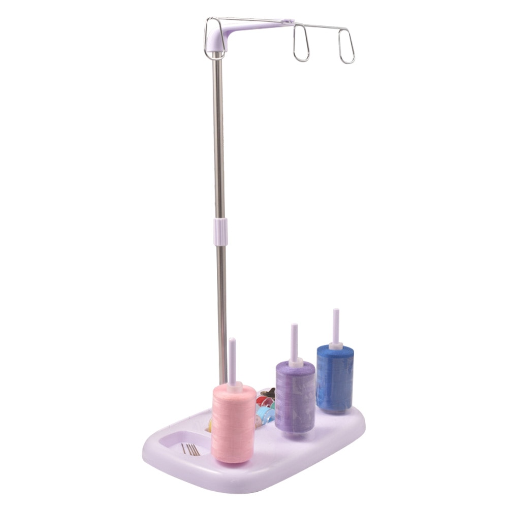 3 Spool Stand Holder Household Multifunction Embroidery Thread Quilting Rack Sew Home Sewing Machine Wire Rack Sewing Wire Frame: light purple