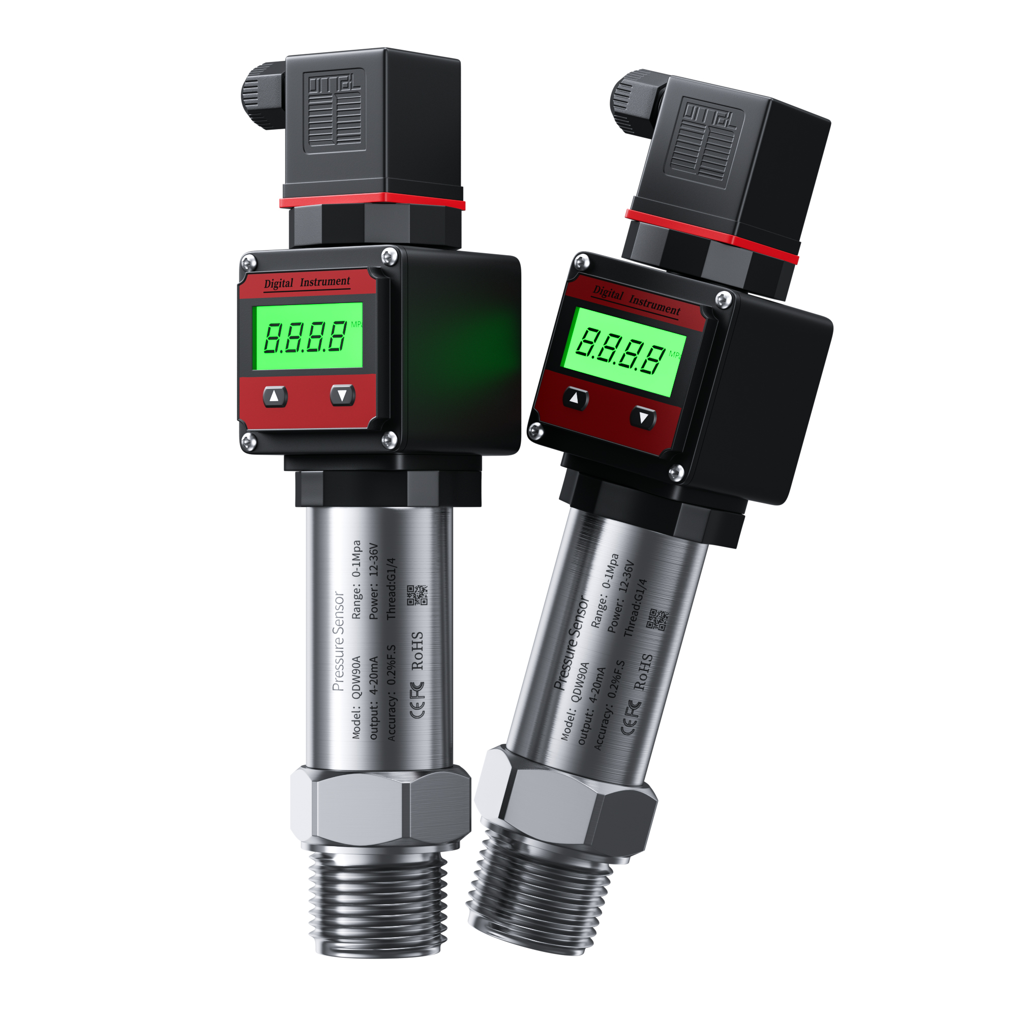 Digitaler Drucktransmitter RS485 0-10V 4-20mA mit 0-4bar 0-100bar 0-300bar LCD-Druckwandler M20*1,5 Drucksensor