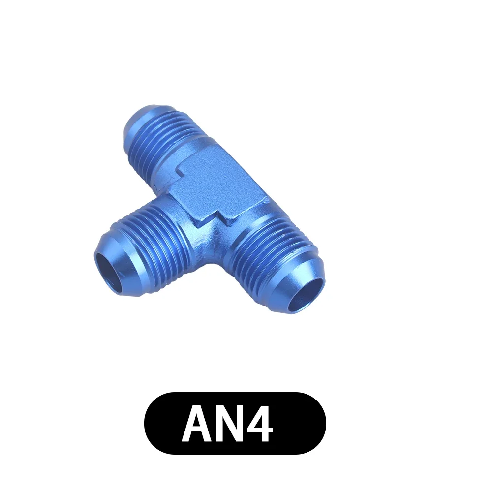 Aluminium Verbindingskoppeling Slangadapter Slang T-Stuk Adapter Connector Fitting Draad An4 An6 An8 An10 An12 Zwart/Blauw: Bruin