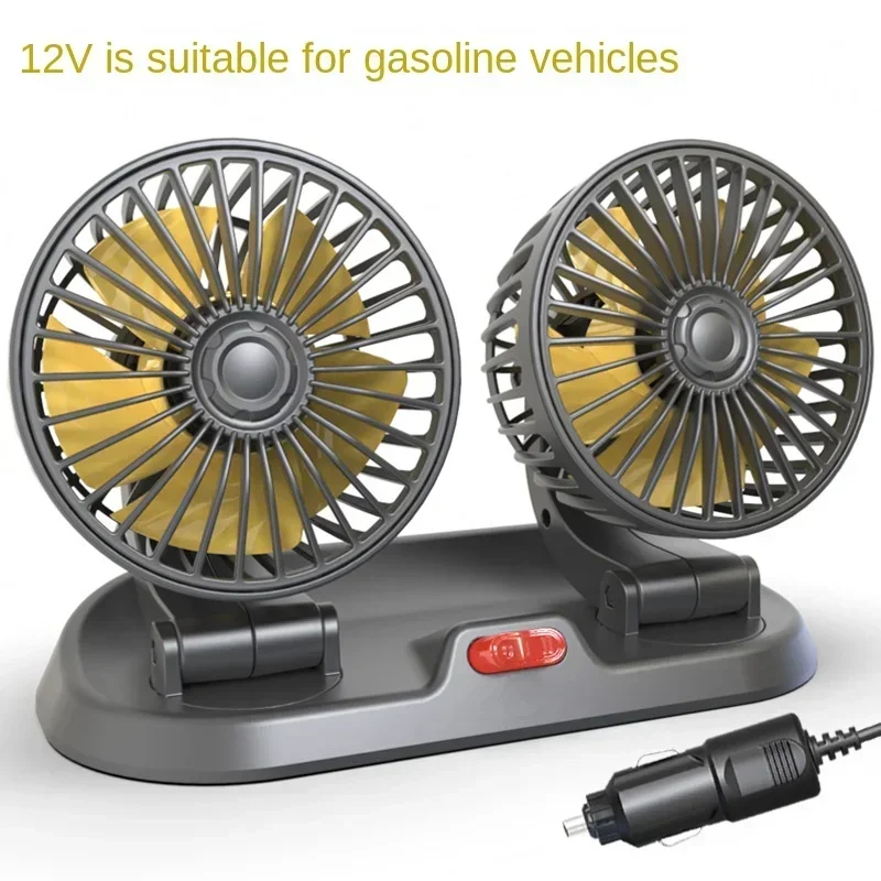 Bilvifte kjøling bil elektrisk vifte 360 ° justerbar 3 hoder usb /12v/24v vifte 2 hastighet stille kjøler for dashbord bobil lastebil suv: Blekrosa grå