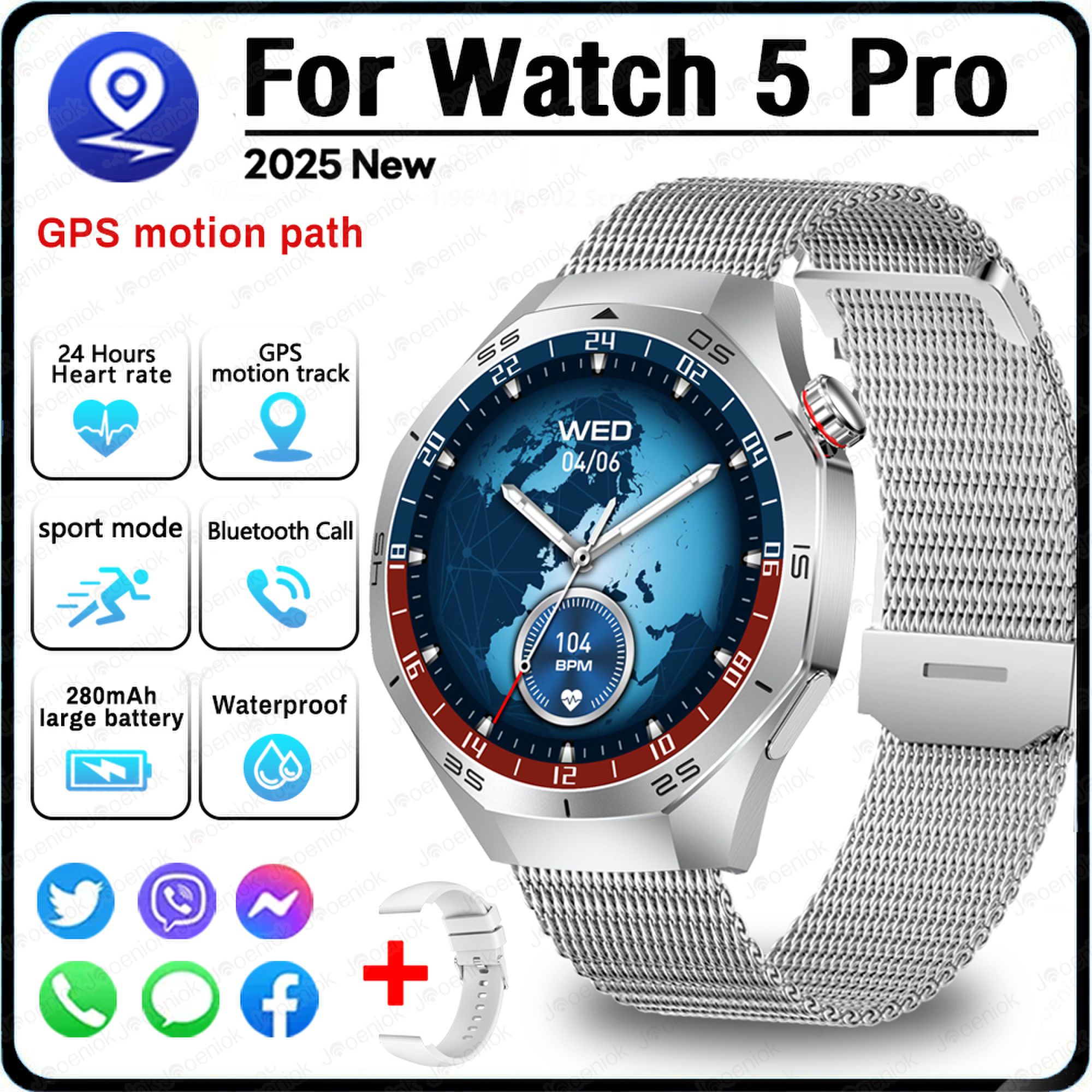 2025 Nuovo sport tutto'aria Aperta Astuto Della Vigilanza Degli Uomini 360*360 Schermo HD Frequenza Cardiaca fitness Impermeabile Affari Chiamata Bluetooth Smartwatch: Colore rosa