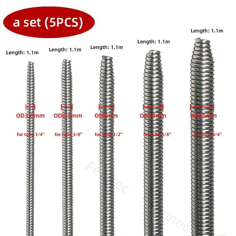 Internal Copper Pipe Bending Spring for Air Condition Steel Manual Pipeline Spring Tube Bending Tool 2/3/4/5/6 Points 6-19mm