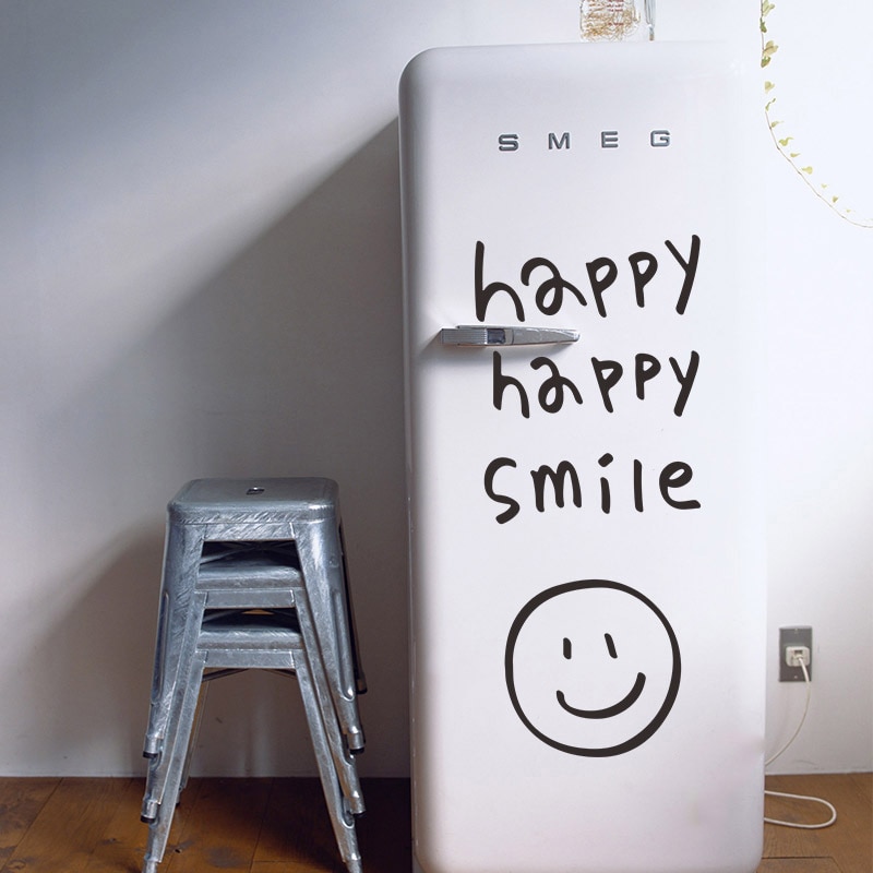 happy happy smile wall sticker for Living room background refrigerator decoration Mural Decals wallpaper PVC stickers
