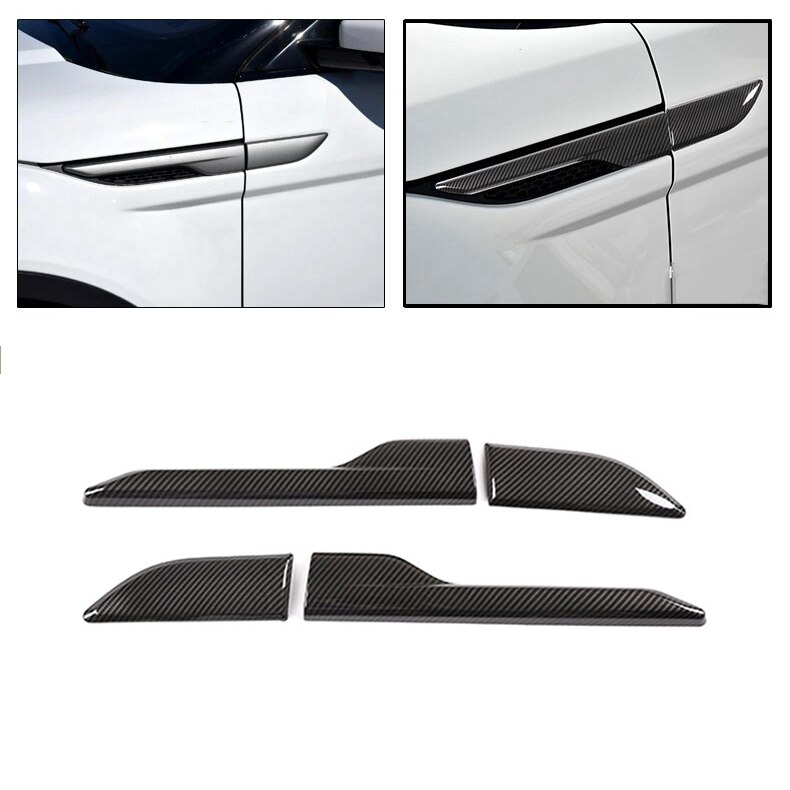 4Pcs Car Carbon Fiber ABS Side Wing Air Vent Outlet Cover For Land Rover Range Rover Evoque