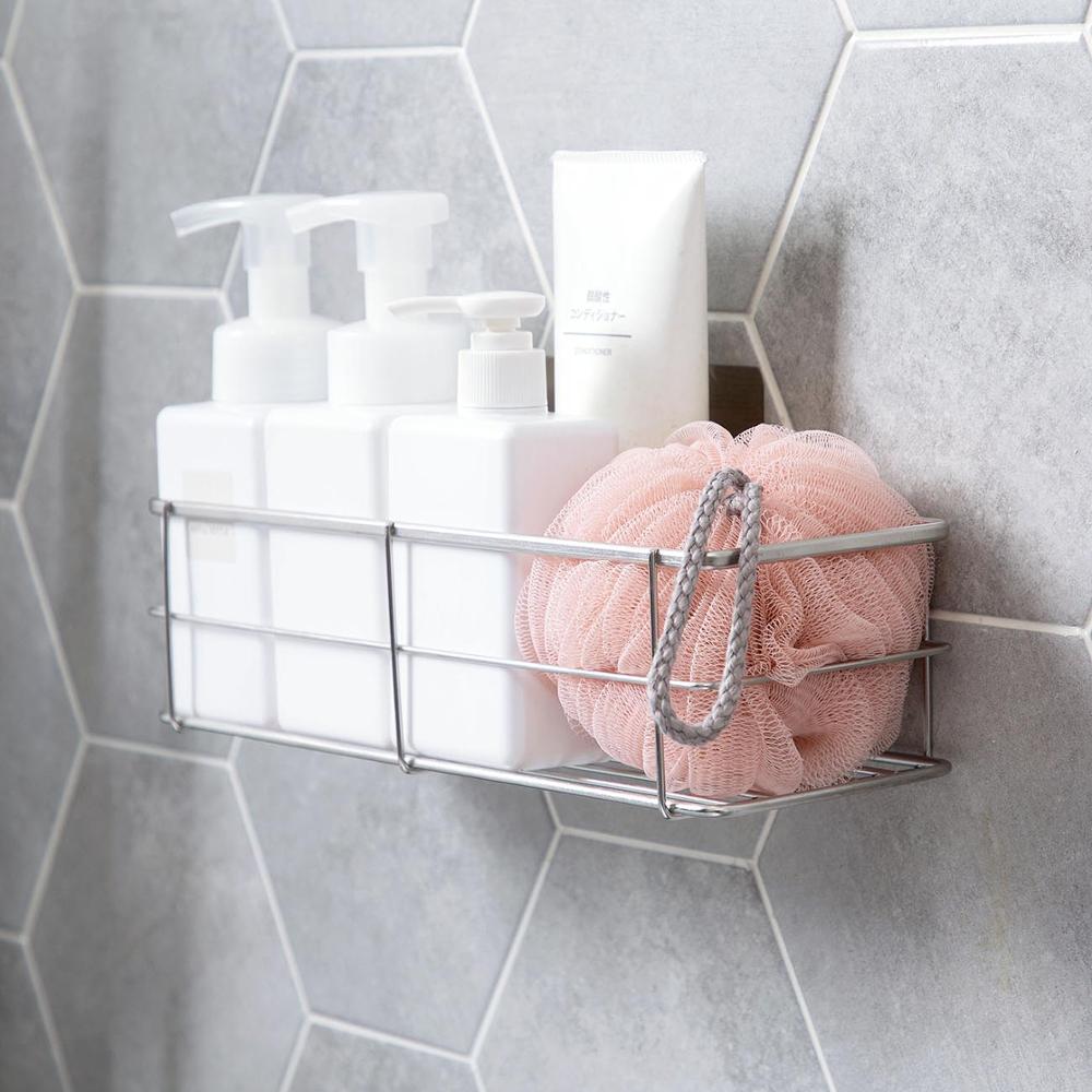 304 rustfrit stål badeværelseshyldeholder brusekabine kosmetisk shampoo holder kurv væg hylder badeværelse organisator