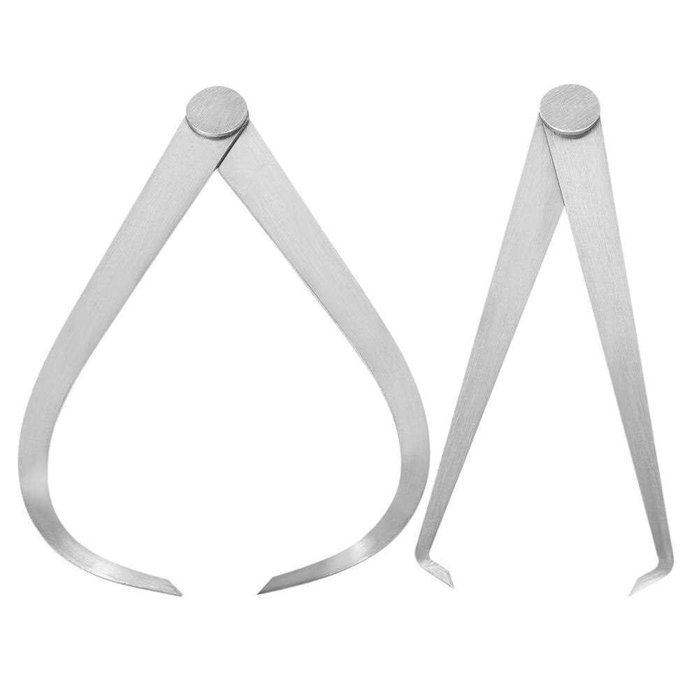 Uxcell Stainless Steel Inside Outside Calipers 2 Pcs Silver Tone Metal Inside Outside Calipers Vernier Caliper Measuring Tools