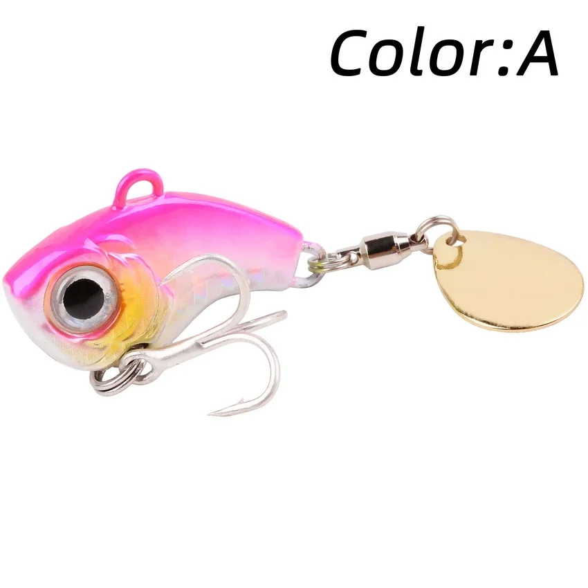 1 Uds. Cebo giratorio de Metal VIB con vibración, cuchara giratoria, Señuelos de Pesca de 5g -20g, plantillas para trucha, Pesca de invierno, cebos duros, aparejos de Pesca: 55 mm / Blanco