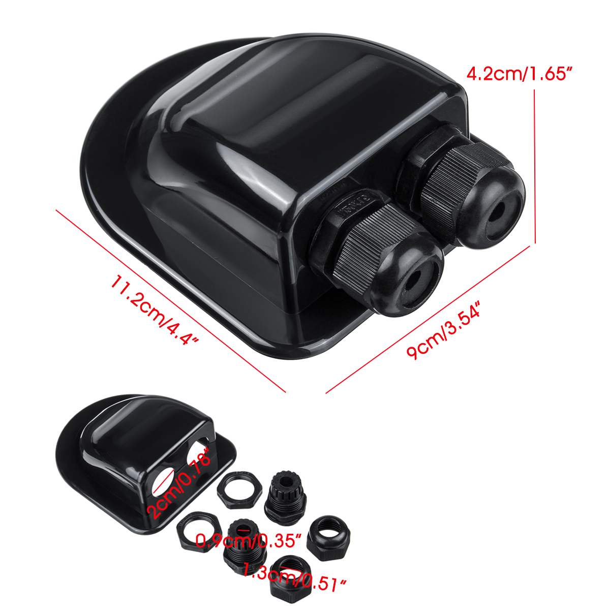 Zonnepaneel Dubbele Gat Draad Wartel Entry Doos Gebogen Connector Waterdichte Voor Rv Caravan Camper Boot
