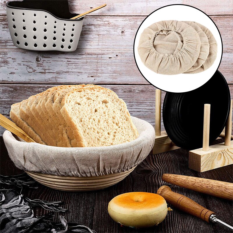 6pcs Smooth Accessories Banneton Round Bread Basket Cloth Liner Baking Kitchen Sourdough Soft Brotform Proofing Cover Dough