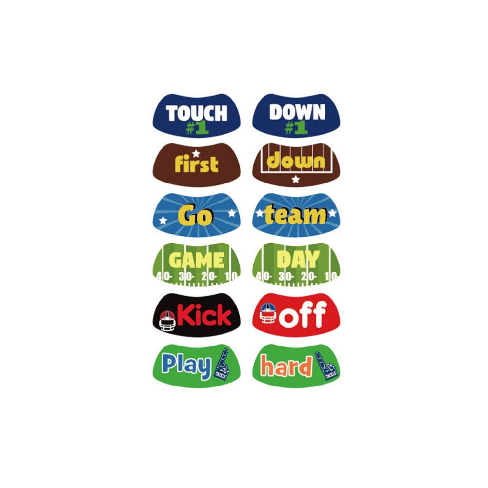 10Pcs Rugby Game Gezicht Tattoos Stickers Football Game Tijdelijke Tattoos Party Gunsten