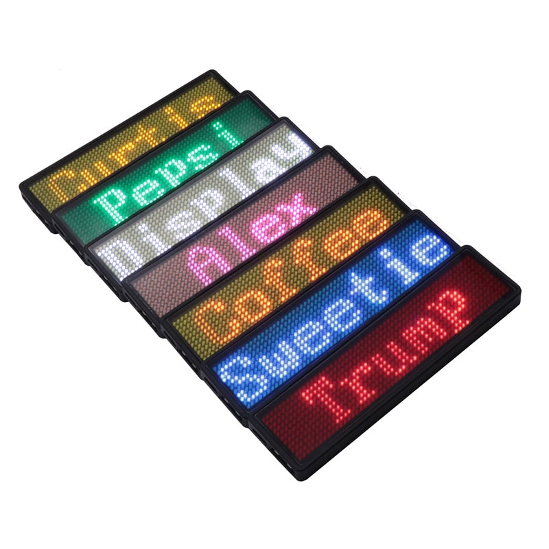 électronique programmable clignotant LED nom badge étiquette Bluetooth APP contrôle mini petit LED affichage LED
