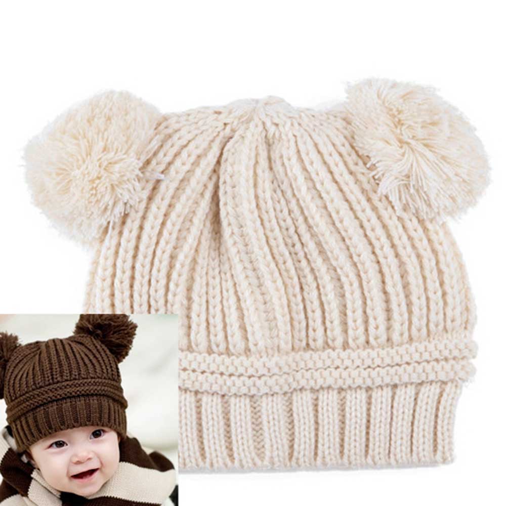Bonnet Bébé Tricoté Main - Motif Cornes De Viking - Taille Unique 0-2 Ans - Cadeau Original