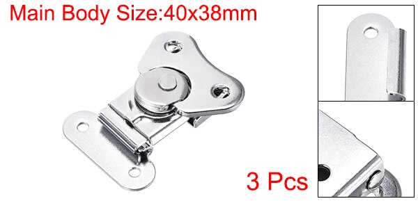 Uxcell 1-3 szt 1.57-cala 1.61-cala żelazo motyl skręcać zatrzask opiekun zacisk przegubowy czarny srebrny 40mm x 38mm 41mm x 38mm: srebro 1.57-cal 3szt