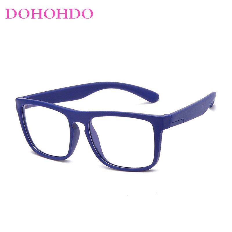 Dohohdo  tr90 anti-blått lys barnebriller takrenne jenter firkantede blå lysblokkerende briller  uv400 låve fleksible briller gafas: Blå
