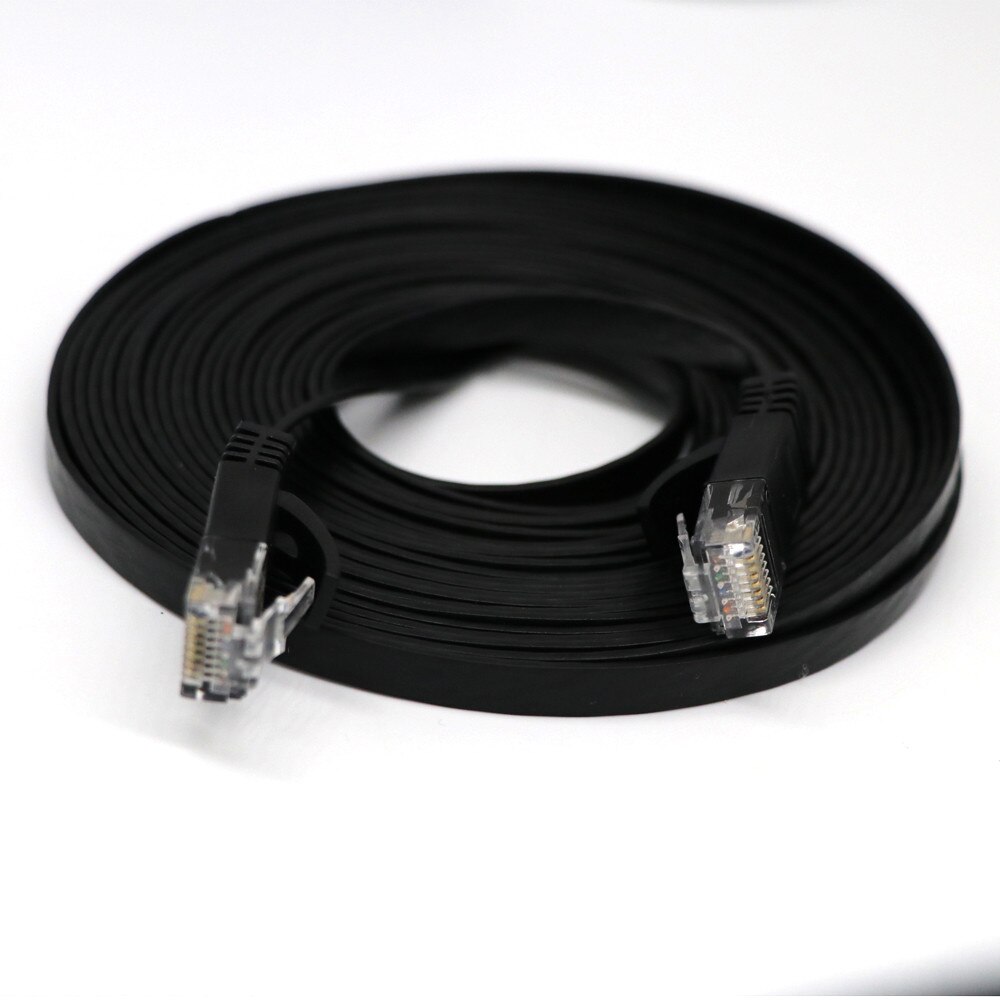 Fabriek Prijs 1 m/2 m/3 m/5 m/10 m/15 m/20 M RJ45 CAT6 Ethernet Netwerk LAN Kabel Flat UTP Patch Router Interessante Lot: Black / 1 M