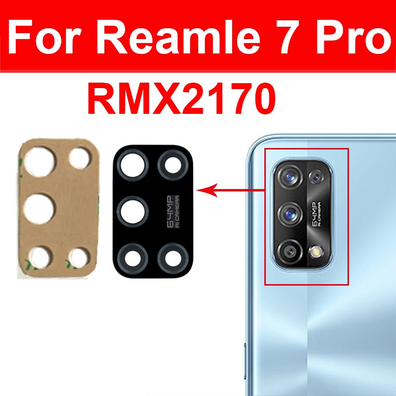 Terug Achteruitrijcamera Glas Lens Voor Oppo Realme 7 8 Pro 7i 8i 8S Global 5G Achteruitrijcamera lens Voor Realme 7pro 8pro Met Sticker Reparatie: ForRealme7Pro
