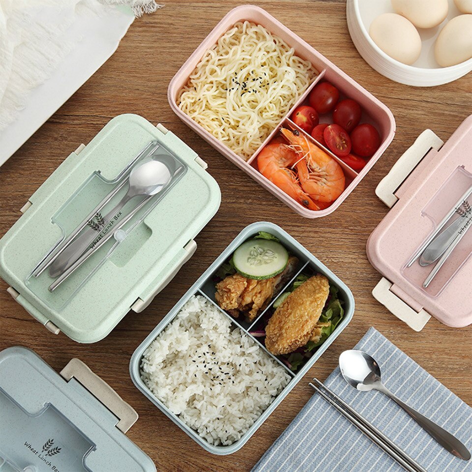 Ecofriendly Bento Box 1000 ml Student Kantoor Outdoor Reizen Volwassen Kinderen Lunchbox Magnetron Verwarmd Voedsel Container Maaltijd Prep