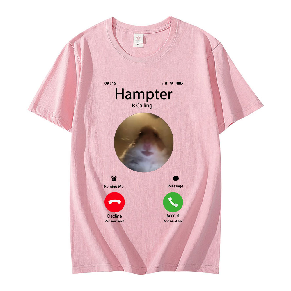 Klam meme hamster stirrer foran kamera hamster ringer t-skjorte korte ermer overdimensjonerte streetwear unisex: Xs / Blå