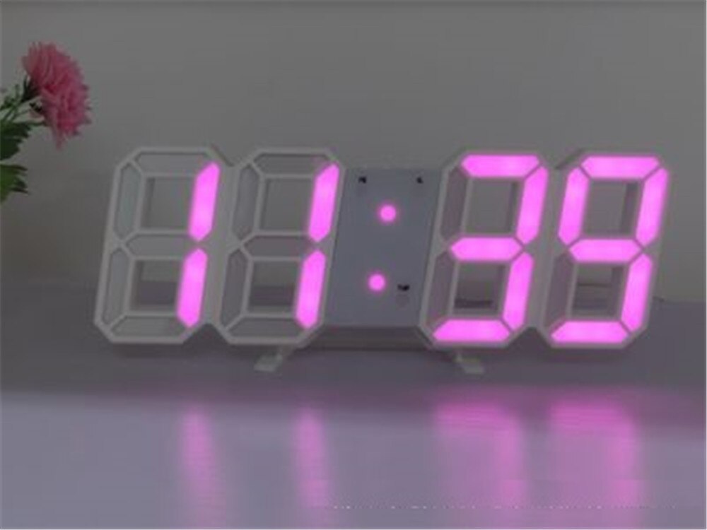3D Led Digital Uhren Alarm Desktop Multifunktions Kalender Elektronische Tisch Uhr Schreibtisch Uhr Wand Büro Wohnzimmer Wohnkultur: White 002