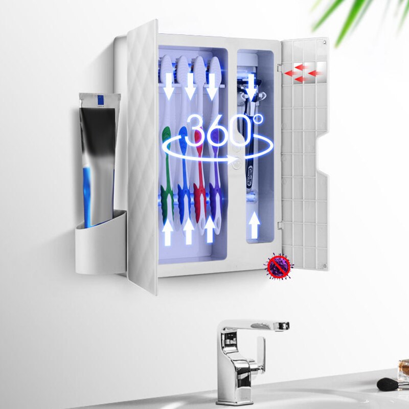 Intelligente Automatische Uv Light Tandenborstel Sterilisator Sanitizer Stofdicht Tandenborstelhouder Schoner Muur Mount Rack Badkamer