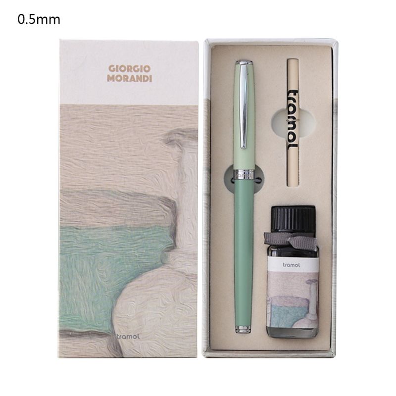 Morandi Business Fountain Pen Student Signature Calligraphy + 15ml Ink Box 1XCB: Burgundy