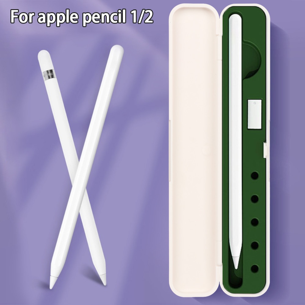 1 PC Clamshell Silicone Stylus Pen Cover Travel Storage Box Protective Hard Holder Portable Pencil Case For Apple Pencil 1/2