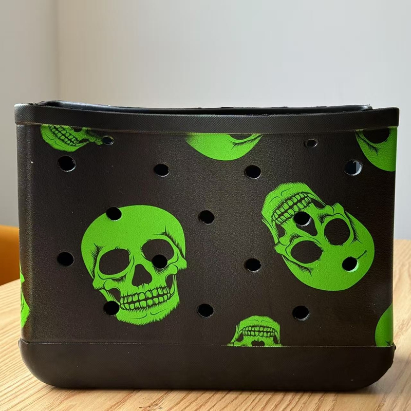 Pequeño bolso de playa, cesta de silicona con arena para niños, impermeable, lavable, a prueba de punta, duradero, abierto, para de Navidad