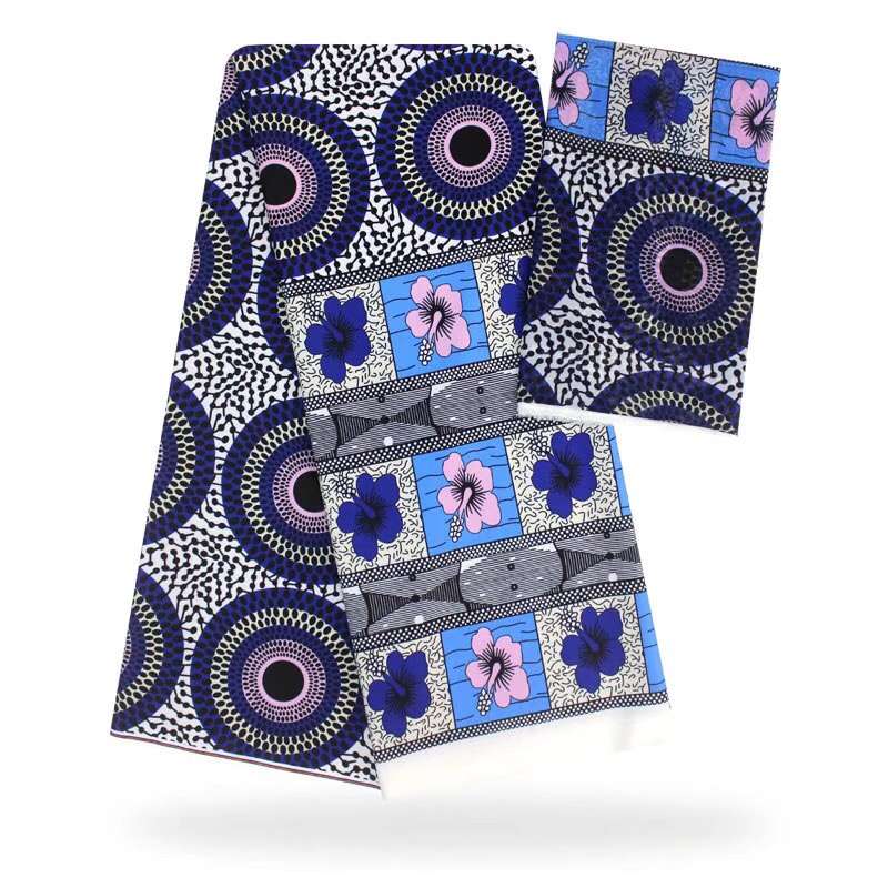Ankara African Wax Prints Fabric Nigerian Satin Wax Fabrics 5 Yards Imitate Slik Fabric For Dress SM30