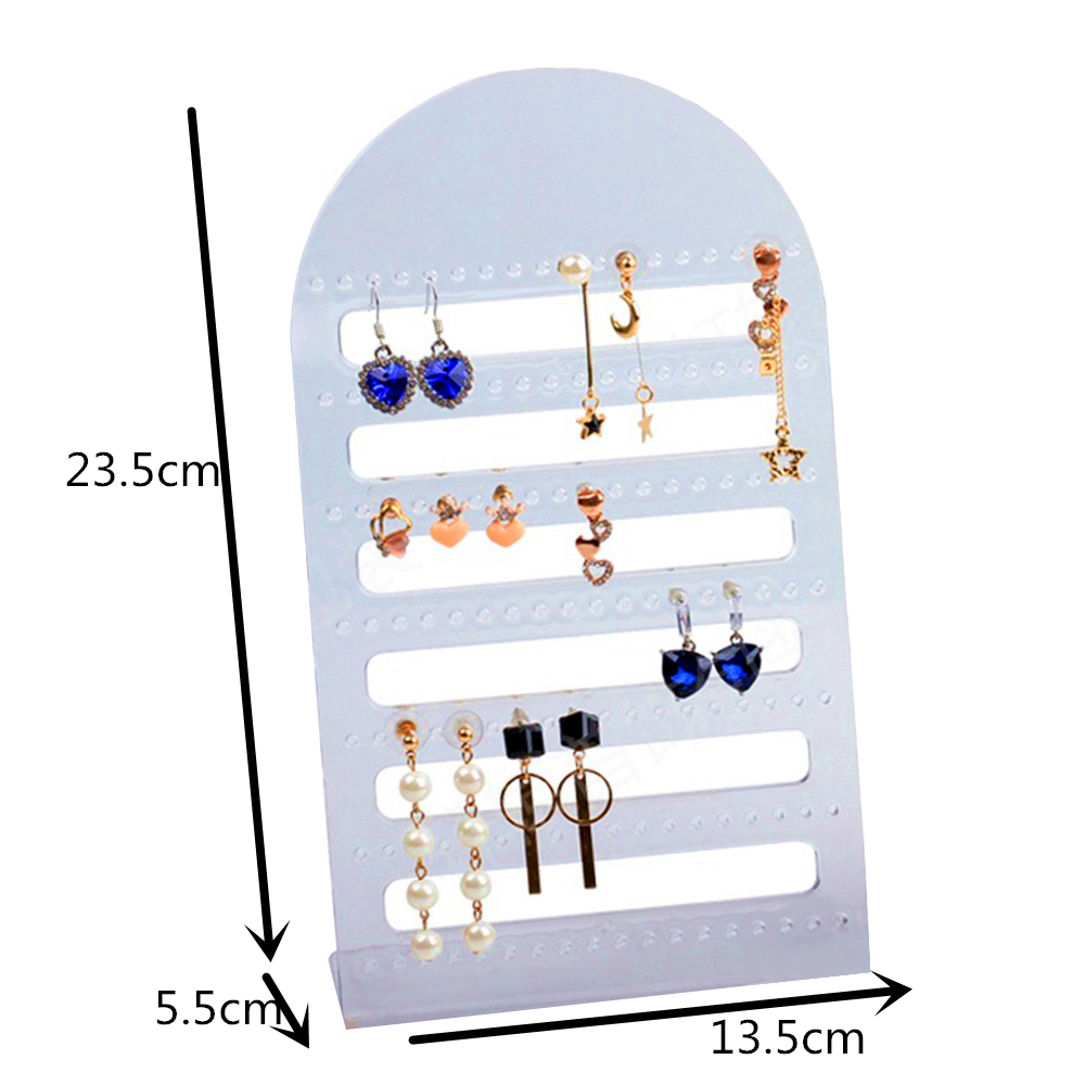 Mode 24/48/126 Gaten Sieraden Earring Organizer Stand Black Clear Plastic Ear Stud Houder Showcase Armband Display Rack: 126 Hole Clear