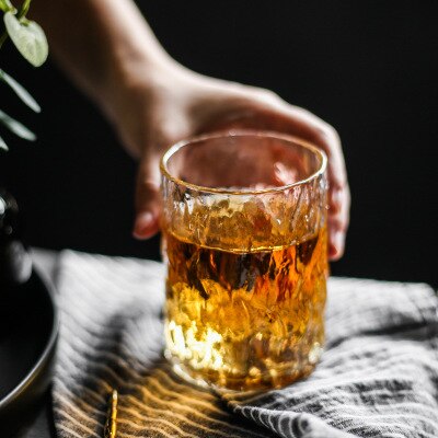 Glassbeger 230ml japansk håndlaget kjeglemønster gjennomsiktig vin whiskykopp vannutstyr familiekjøkken hotellbar rekvisita: misligholde tittel