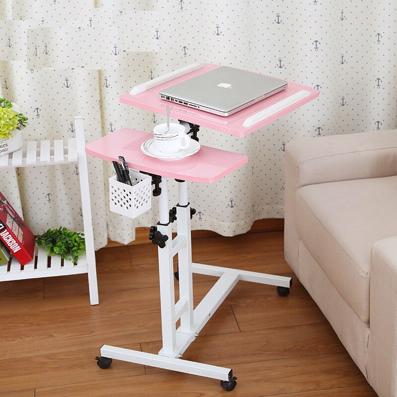 Foldable Computer Table Adjustable &amp;Portable Laptop Desk Bed Table Lifted Standing Desk With Keyboard