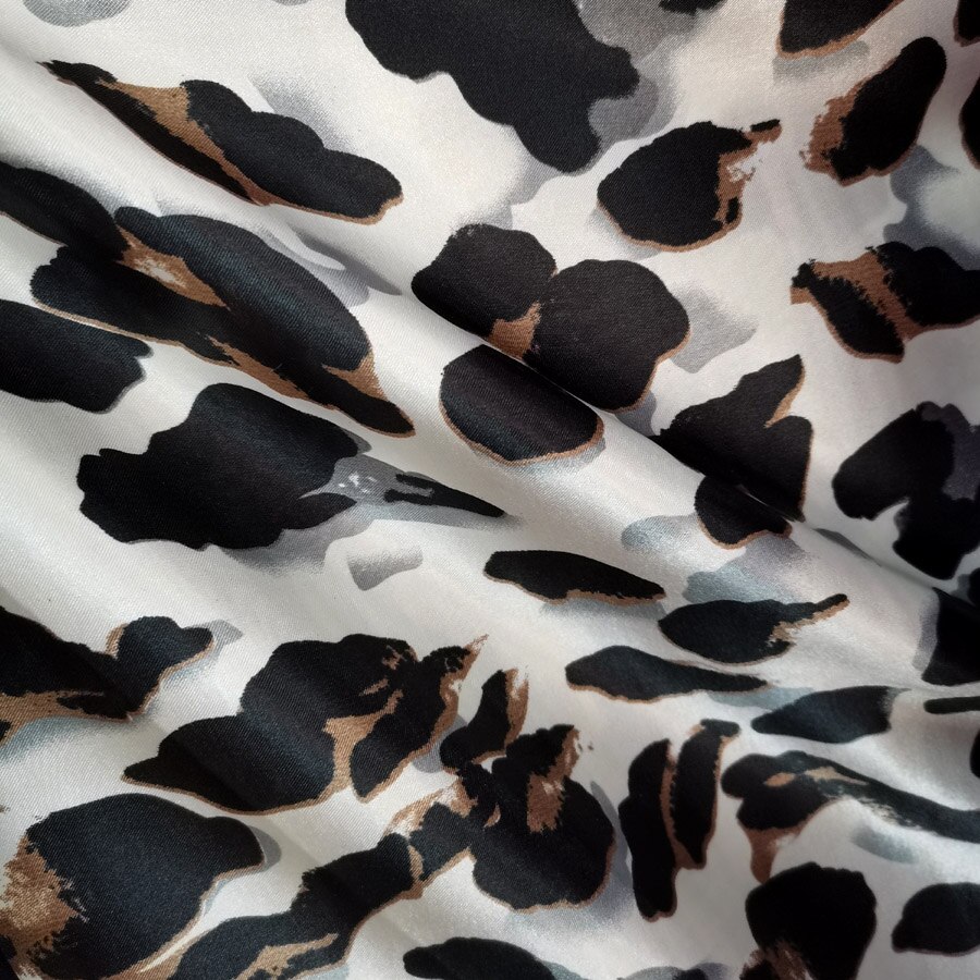Kredsløb sikkert At Tissue leopard håndværk blødt satin stof diy foring materialeblomst blank  polyester charmeuse stof 100cm – Grandado