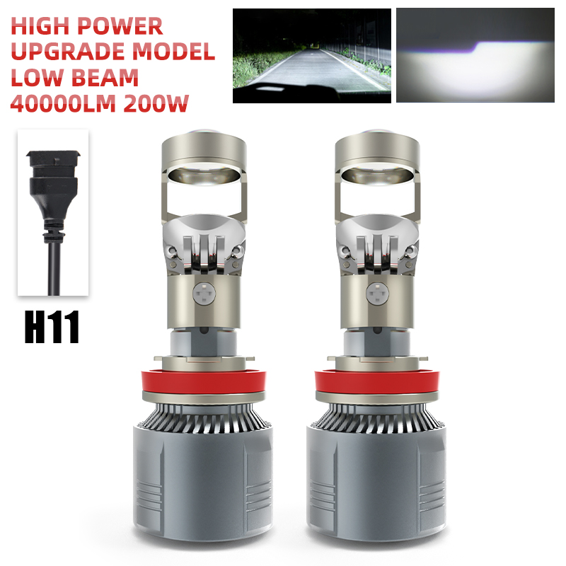HL 2x H7 H4 H11 LHD LED faro Mini lente proyector 120W 12000LM 9005/9006 Auto luces altas y bajas bombilla Canbus para coche/Motor 12V: Azul oscuro